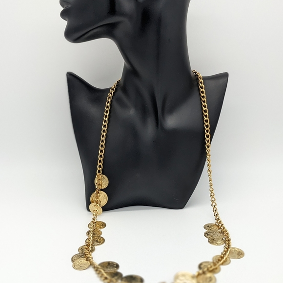 MULTI COIN DETAIL CHUNKY STATEMENT NECKLACE - Picture 2 of 7
